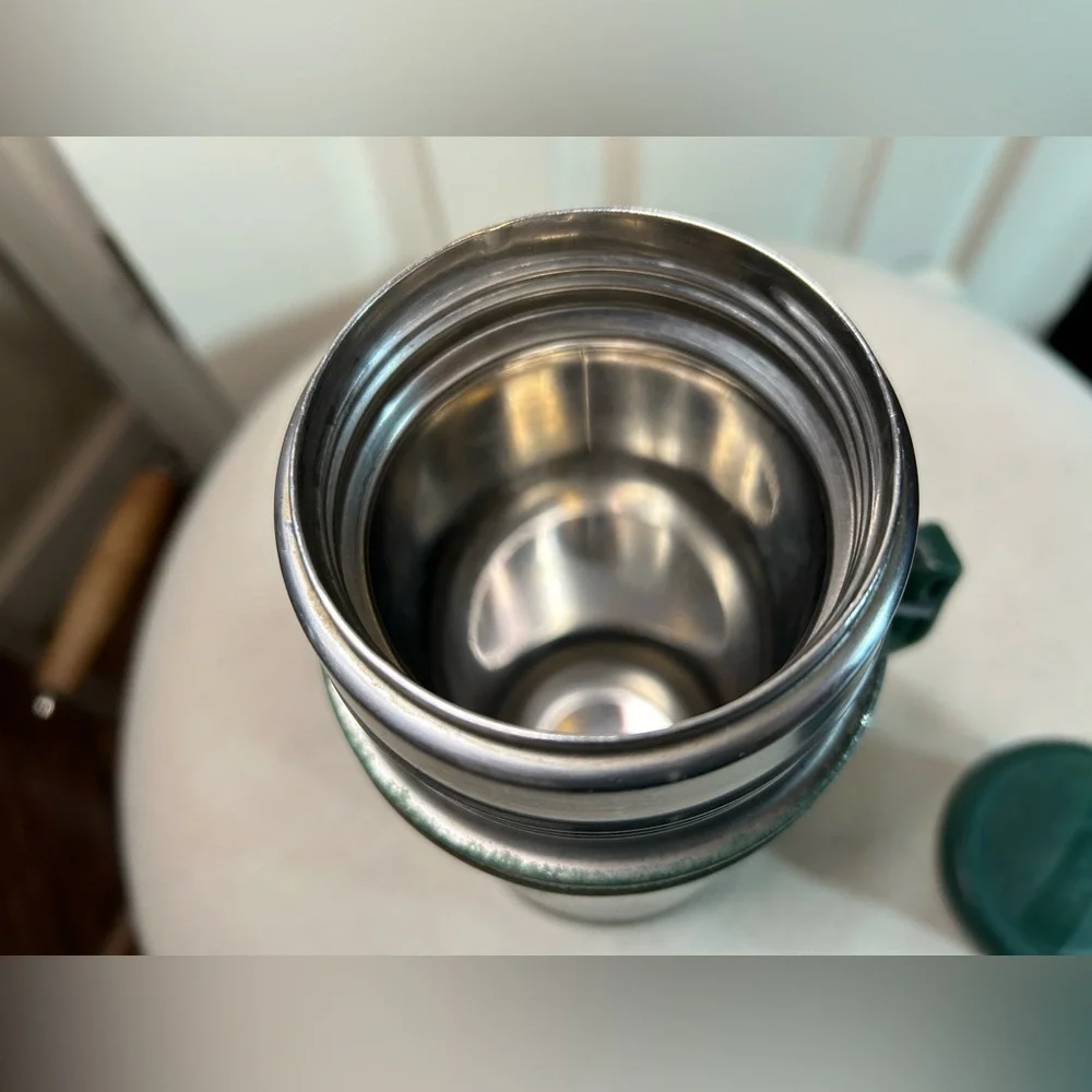 STANLEY Vintage Retro Green Stainless Steel Thermos with Handle Wide Mouth 24 oz - Picture 6 of 9